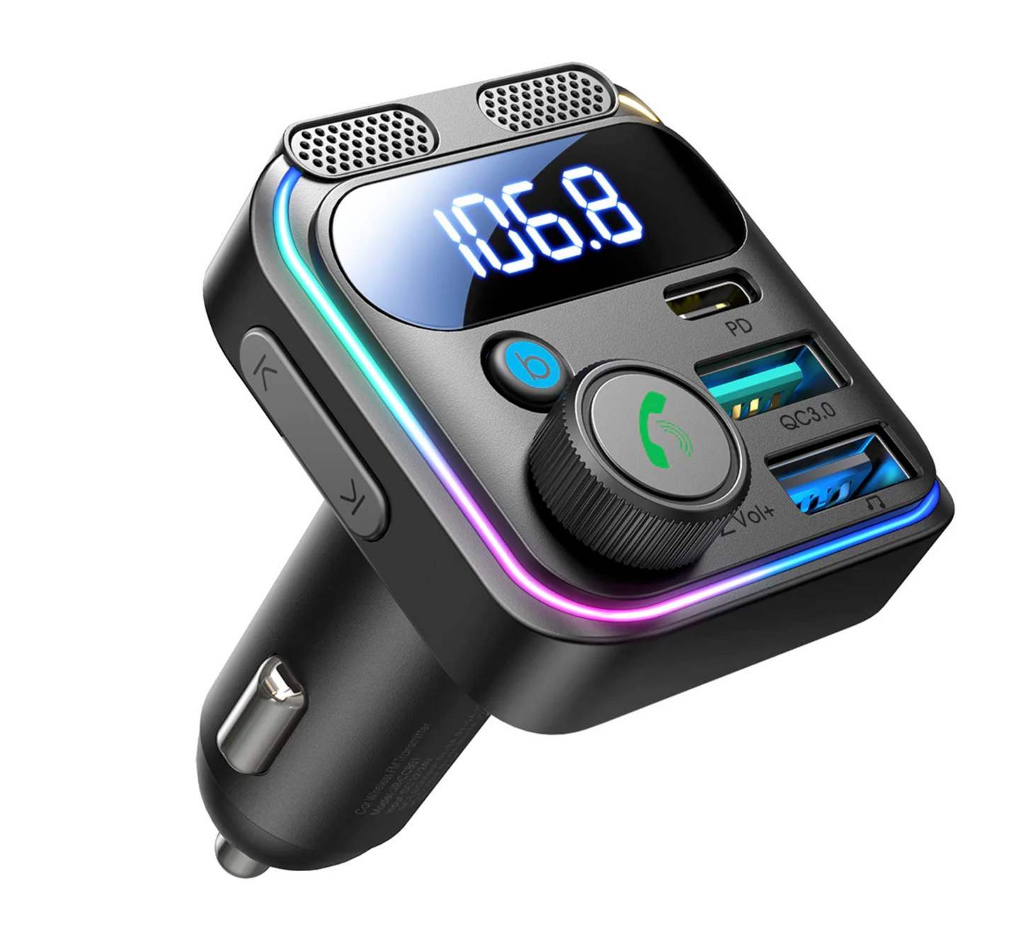 JOYROOM JR-CCB01 48W Dual-Mic Car Wireless FM Transmitter-Black
