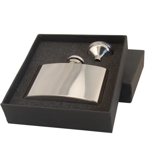 Stainless Steel 6oz / 177ml Hip Flask.