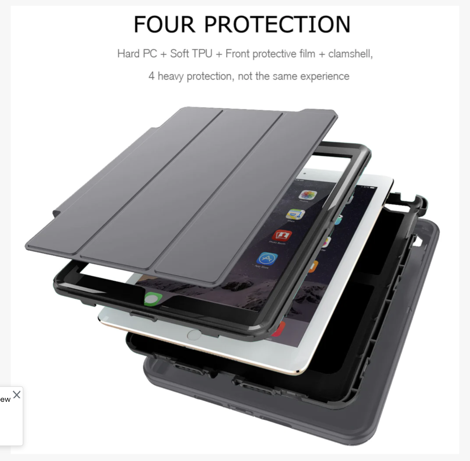 Shockproof Rugged Flip Case For iPad Pro 9.7 Black
