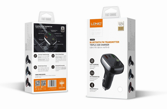 LDNIO C704Q Bluetooth Car Phone Fast Charger  Handsfree Adapter