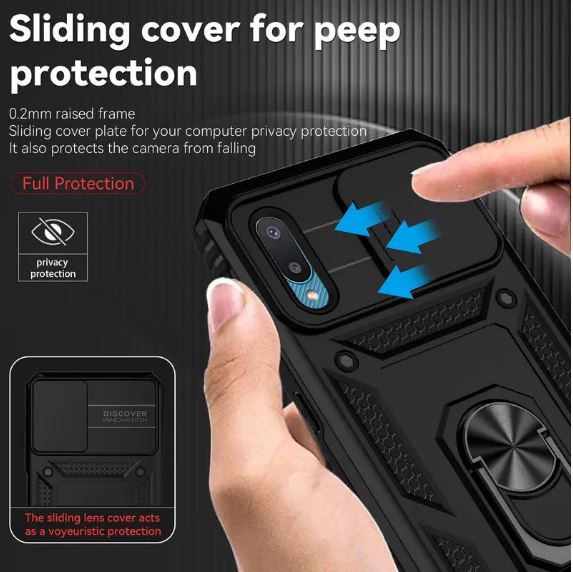 Samsung Galaxy A02 PC + TPU Hybrid Anti-drop case - Black